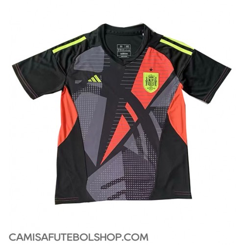 Camisa de time de futebol Espanha Goleiro Replicas 1º Equipamento Europeu 2024 Manga Curta